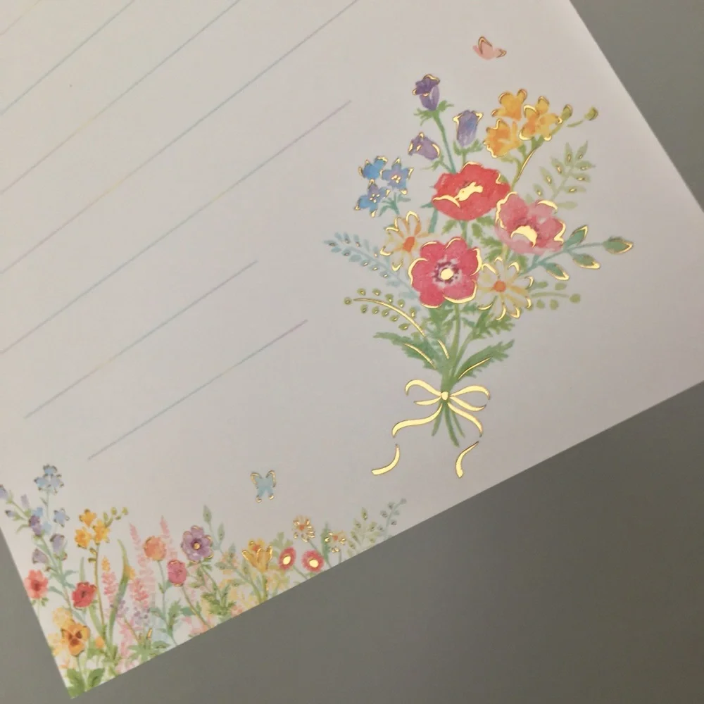Floral Stationery Set with Sharpie Markers